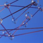 a group of blue lights